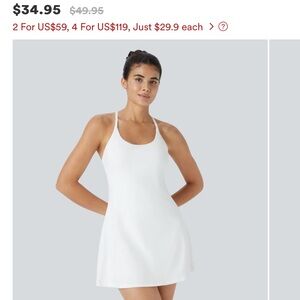 Halara white workout dress with shorts